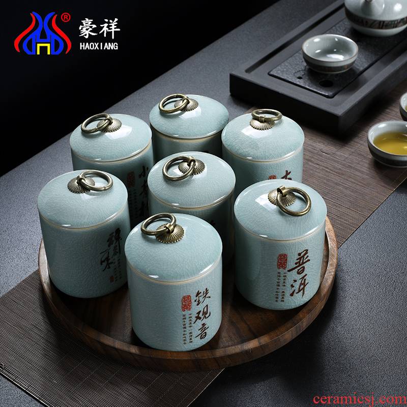 Small tea house auspicious elder brother up with ceramic seal pot store receives tea accessories pu - erh tea pot seal