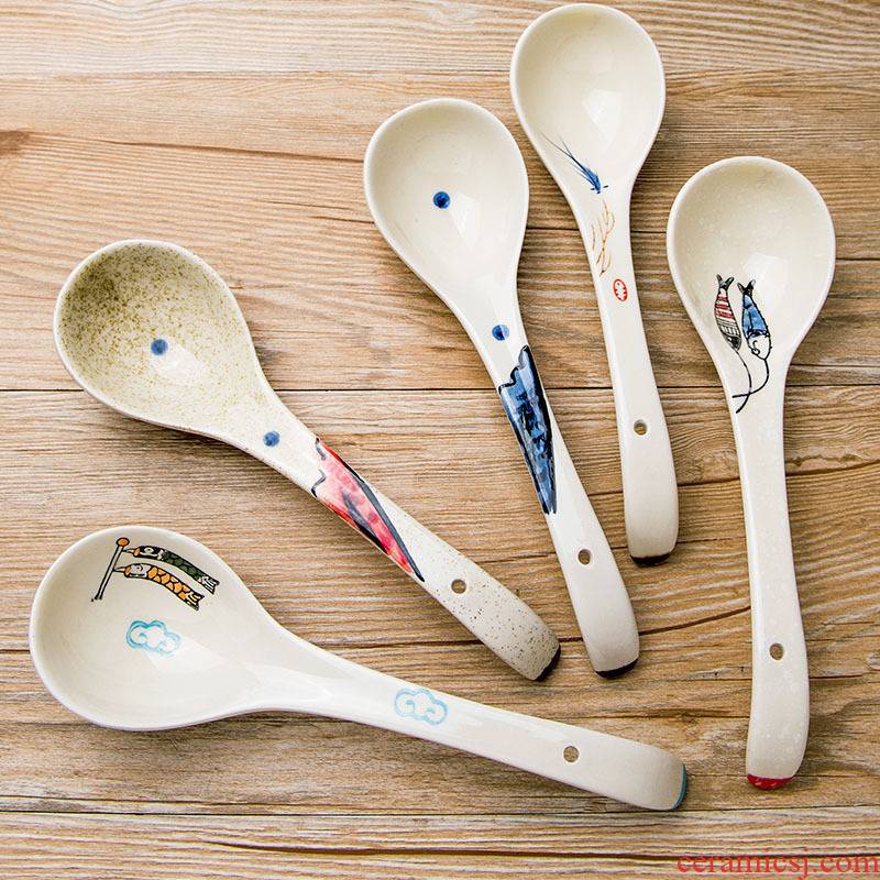Japanese ceramics tablespoons ladles creativity tableware large spoon run home big spoon porridge run hot pot