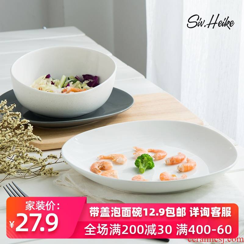 European Japanese creative contracted character of household ceramic disc steak western food dish dish dish dish plate