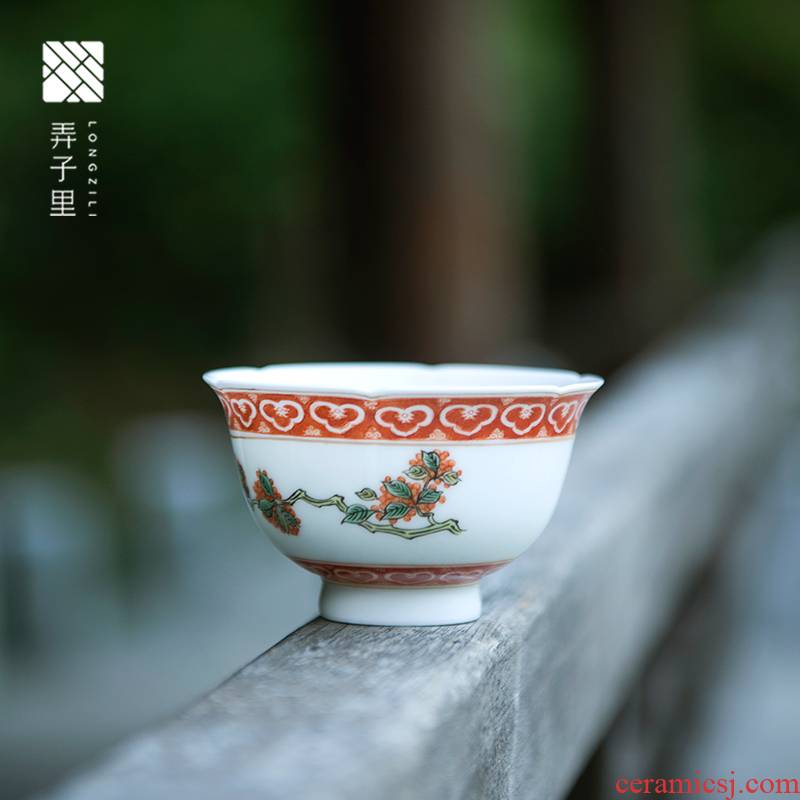 Made in jingdezhen ceramic cups manual hand - Made flowers expressions using the sample tea cup kung fu ancient Mosaic gold laurel masters cup