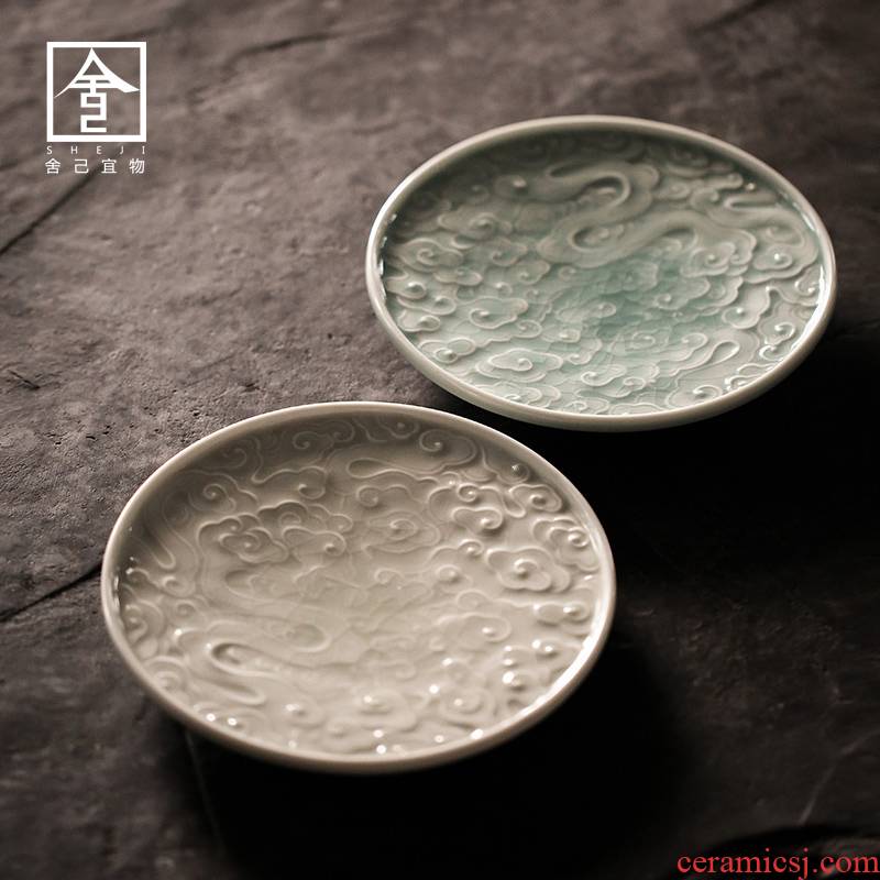 Anaglyph xiangyun pot dry socket jingdezhen ceramic tea adopt Japanese mat keeps dry pot mercifully tureen white porcelain of the ancients