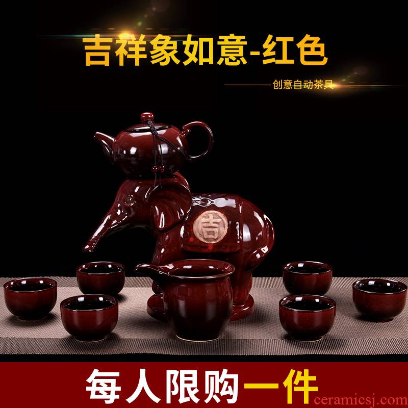 Ronkin creative up lazy tea set suit household kung fu tea cups of a complete set of ceramics semi automatic teapot