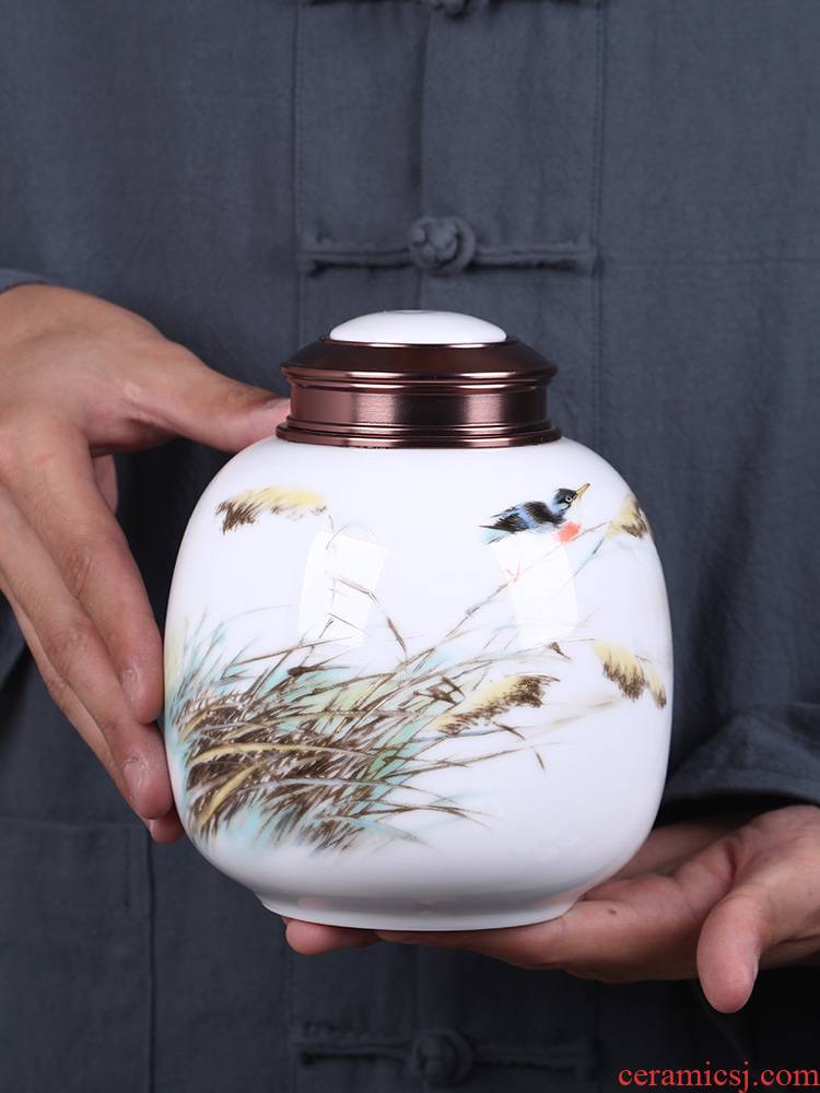 Portable put small POTS of tea pu - erh tea box ceramic pot seal pot receives large household