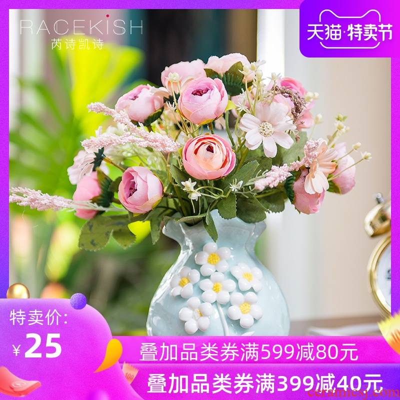 European furnishing articles sitting room home decoration ceramic vase table dry flower arranging flowers flower simulation flowers hydroponic flowers