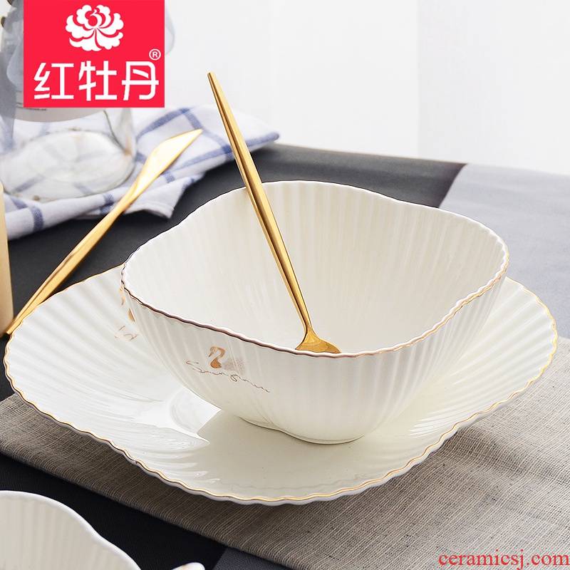 Tangshan high - grade ipads China tableware creative fashion beautiful swan abnormity dishes suit household European ceramic dish bowl
