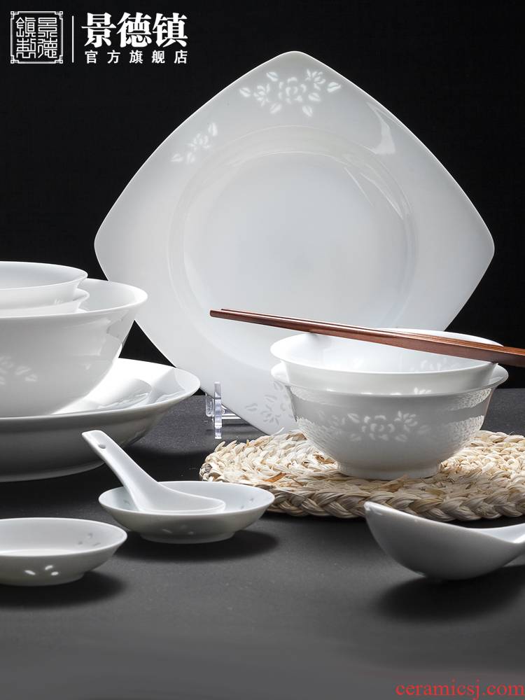 Contracted style tableware suit dishes informs the jingdezhen creativity and exquisite ceramic plate combined with microwave