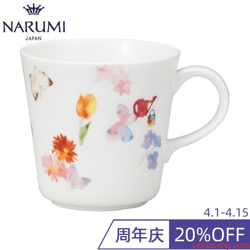 Japan NARUMI/song hai yan 'know hong & other Throughout the spring garden &; Mark cup ipads porcelain cup