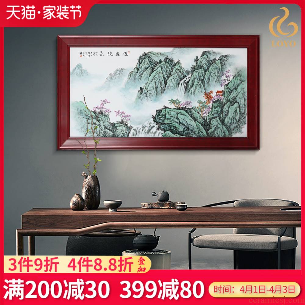 Jingdezhen porcelain plate painting hand - made adornment has a long history of Chinese style living room sofa background wall porch hang a picture