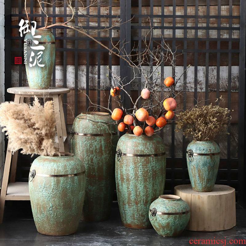 Jingdezhen coarse field all over the sky star, some ceramic pot, fleshy dry flower vase to restore ancient ways small and pure and fresh flower arranging furnishing articles sitting room