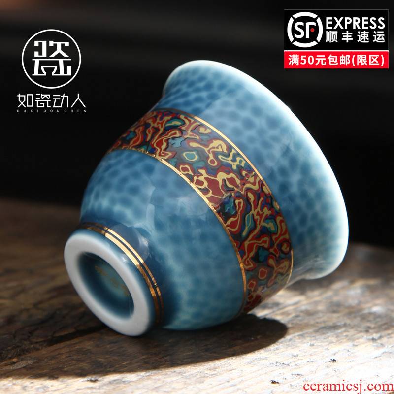 Imitation of Chinese lacquer ceramic cups household masters cup kung fu tea tea cup tea cup small teacup pad to restore ancient ways