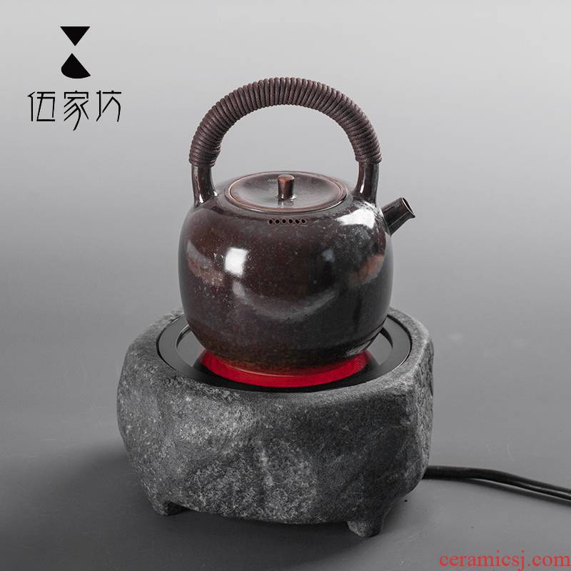 The Wu family fang stone furnace ceramic kettle suit household boiling tea ware bluestone furnace large pot kettle