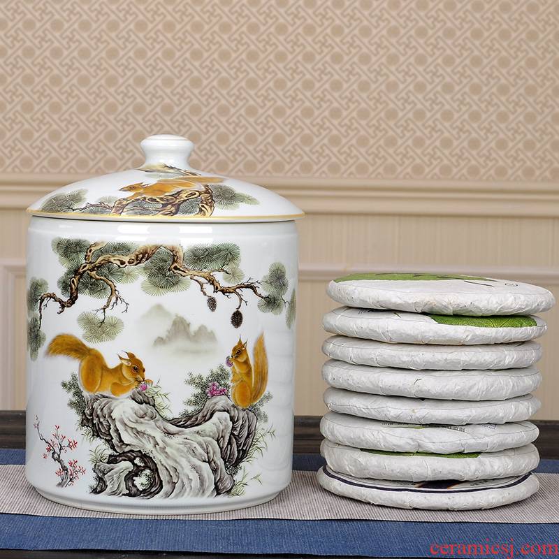 Seven loaves ceramic tea pot large seal tea pot POTS with moistureproof tea cake tin tea barrel