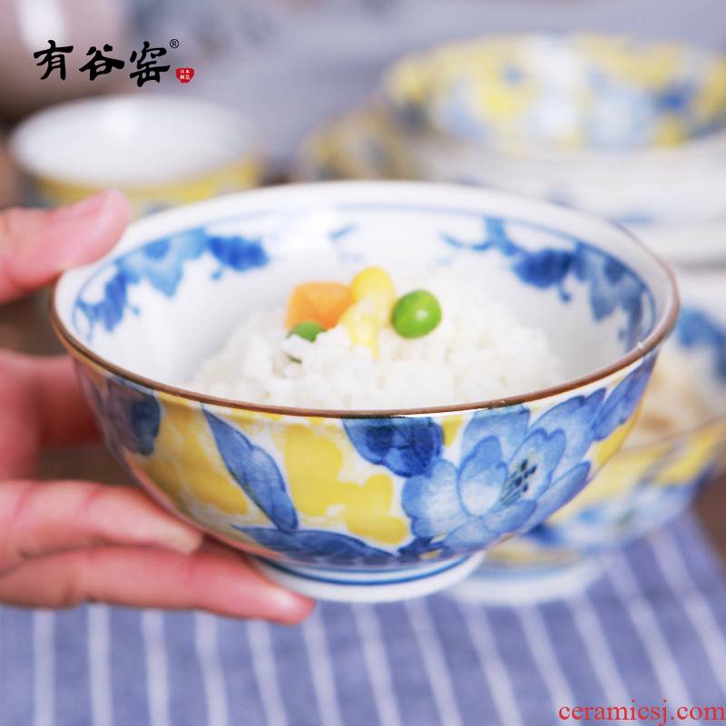 Use of household Japanese ceramics tableware Japanese imports under the glaze color of creative move eat steamed egg Bowl Bowl by the valley of life
