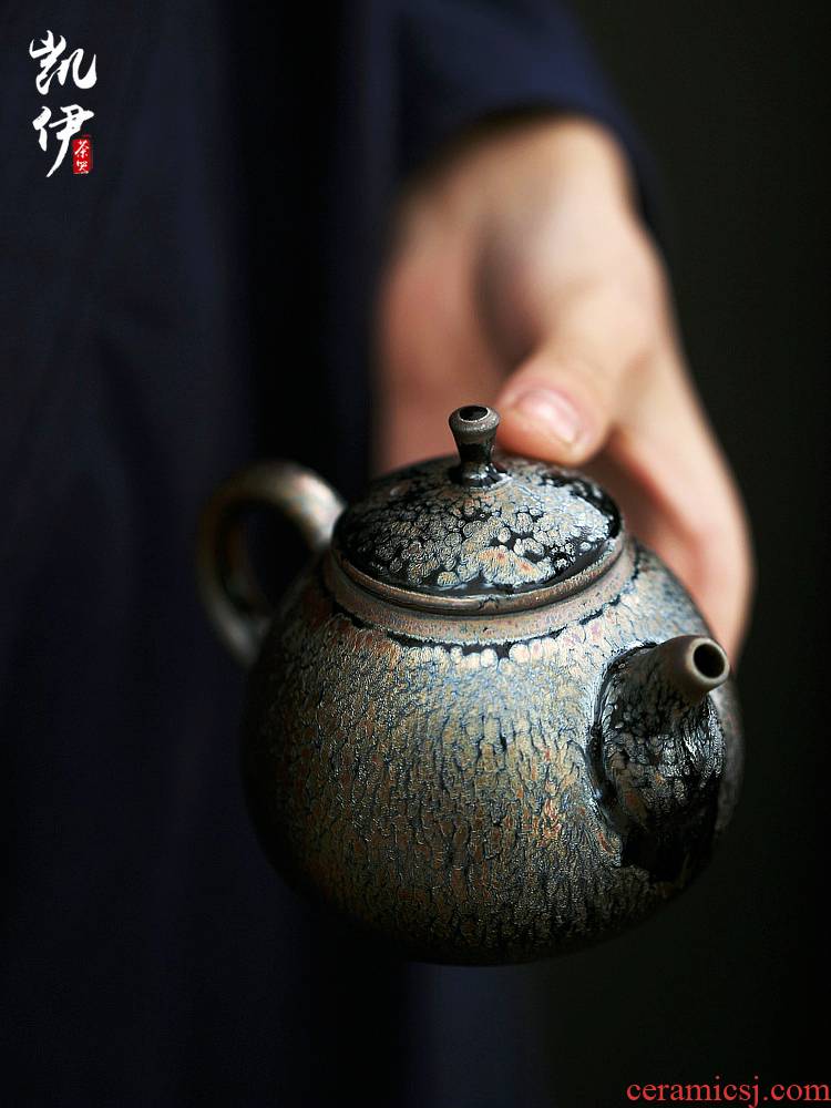 Kate/Zeng Guangxu manual build light temmoku variable kettle device ceramic kung fu tea pot teapot