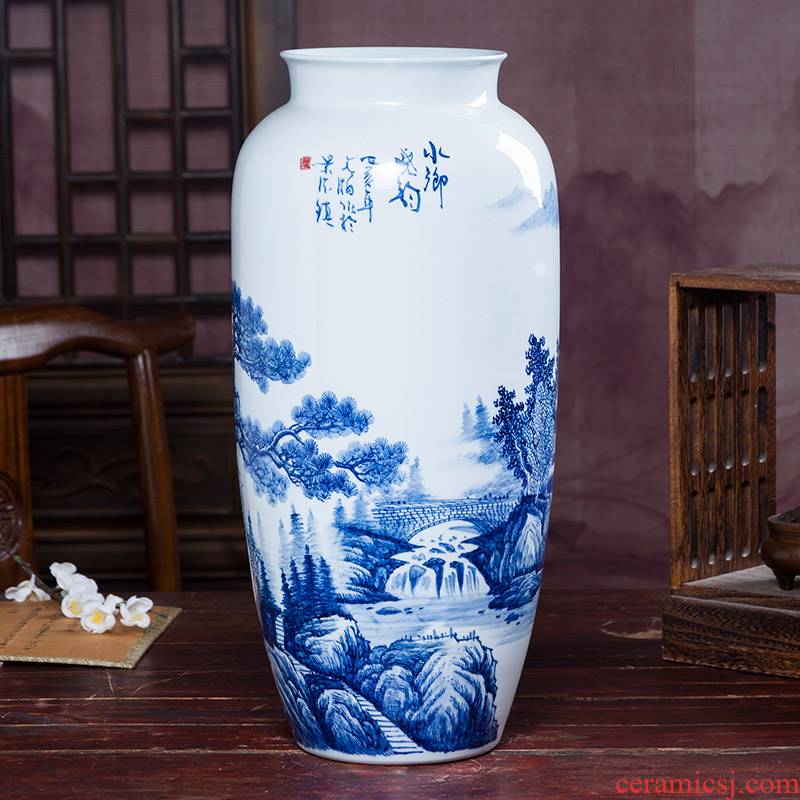 Jingdezhen ceramics hand - made porcelain bottle of archaize sitting room of Chinese style household rich ancient frame trinket flower arranging furnishing articles