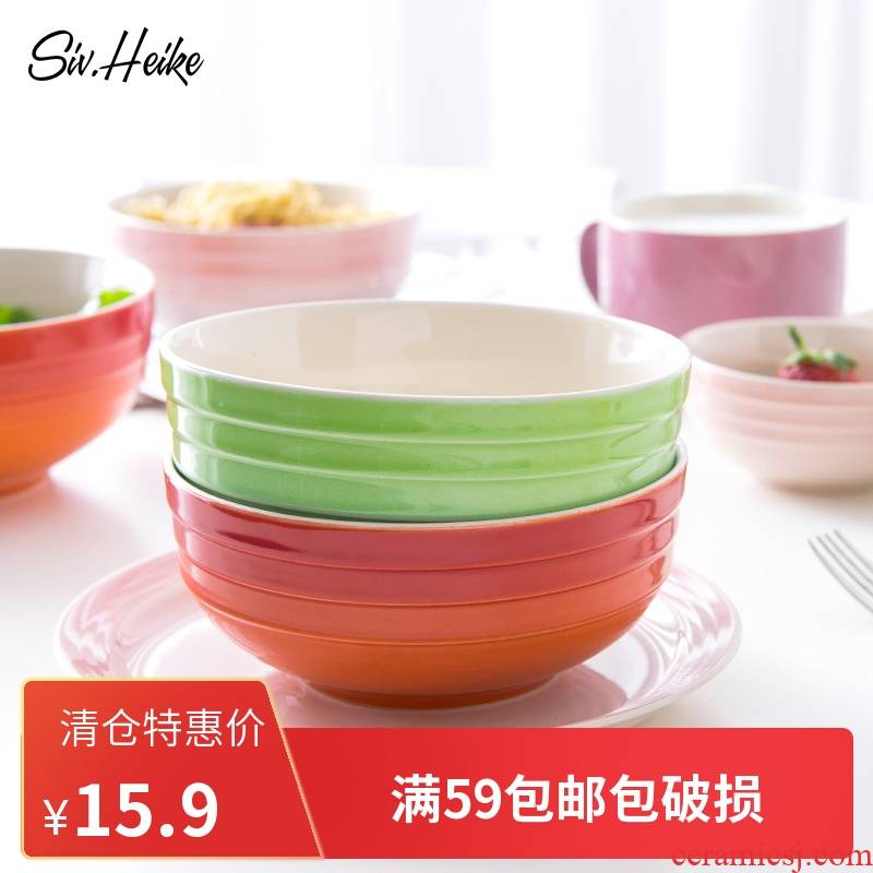 European creative ins picking household ceramics salad bowl dessert mercifully rainbow such as bowl bowl bowl of soup bowl of tableware