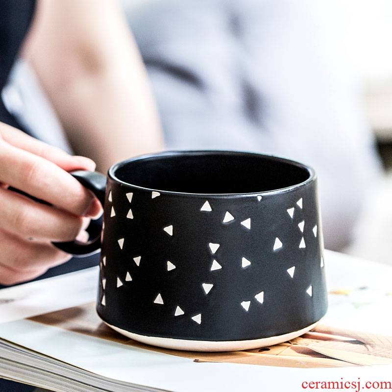 Cup of creative move trend mark Cup coffee Cup Japanese large breakfast Cup hand - made ceramic Cup