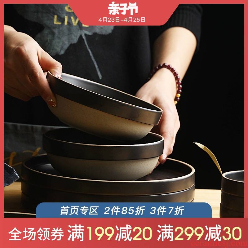 Japanese salad surface ceramic large bowl of noodles for breakfast soup bowl creative move household utensils individual dishes dishes