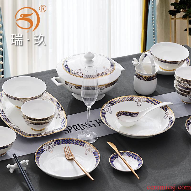 Home European up phnom penh grade ipads porcelain kit 28 first six doses of ceramic dishes dishes set plate box