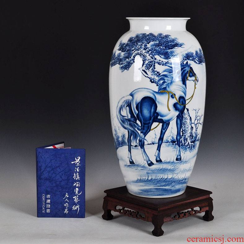 Famous hand - made ceramic vase of blue and white porcelain success furnishing articles of jingdezhen ceramics business gifts gifts