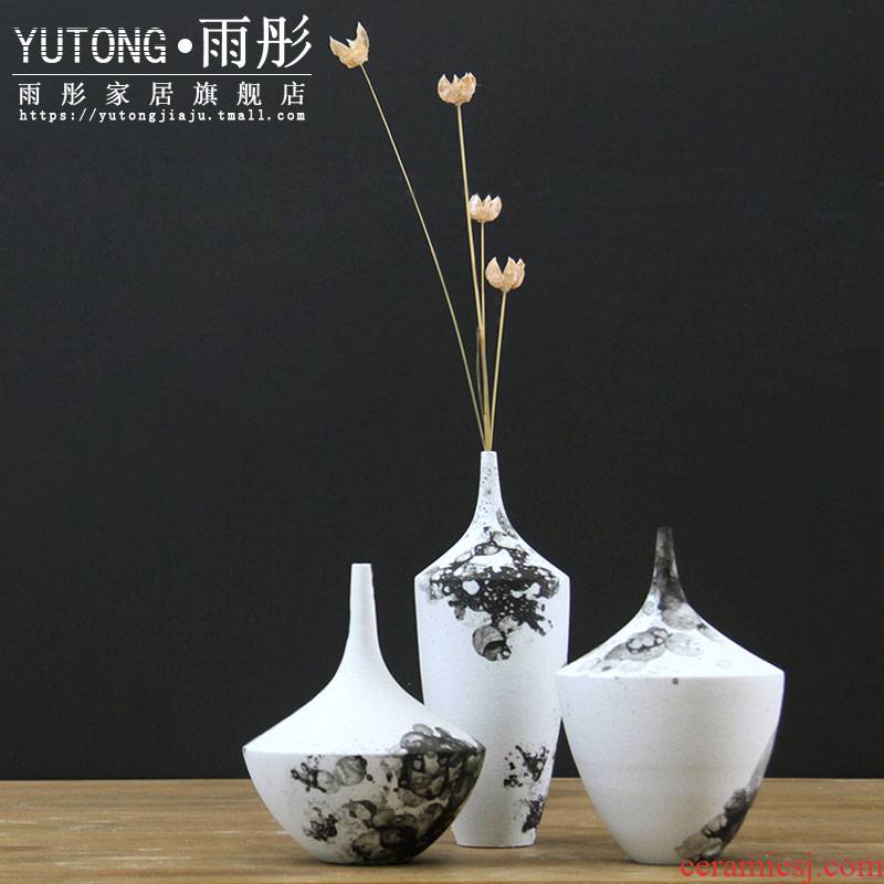 Rain tong Japanese ceramic flowers inserted creative Nordic home sitting room TV ark of flower arranging wine adornment furnishing articles