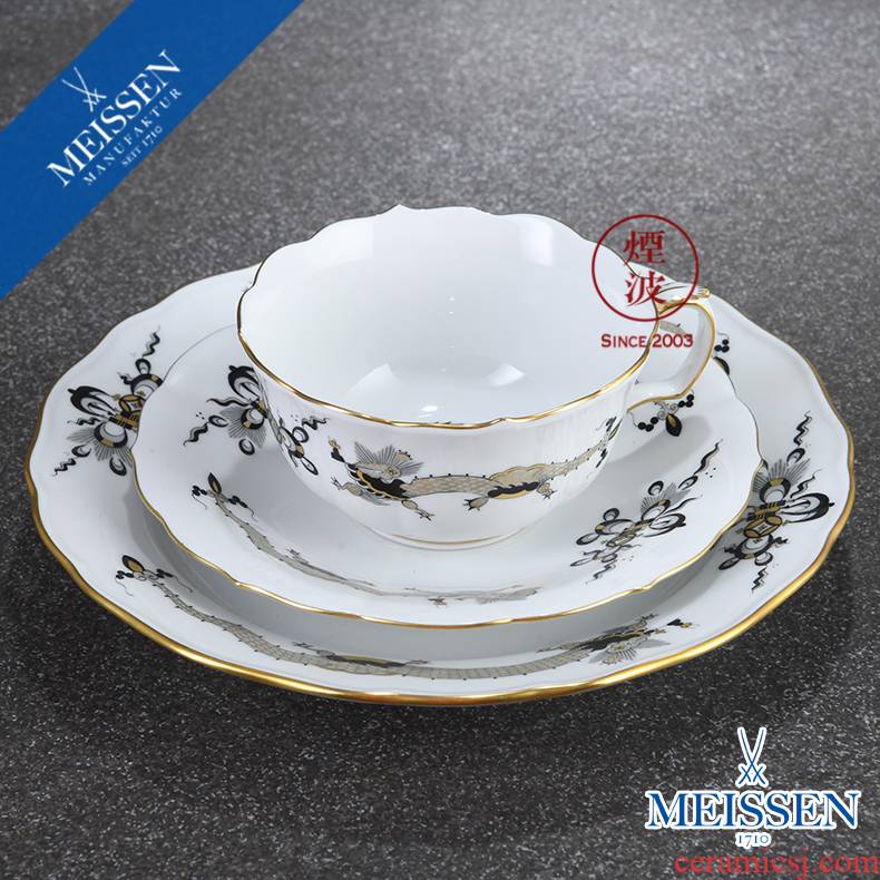 German mason MEISSEN porcelain, black dragon grain fuels the afternoon tea cups tea sets