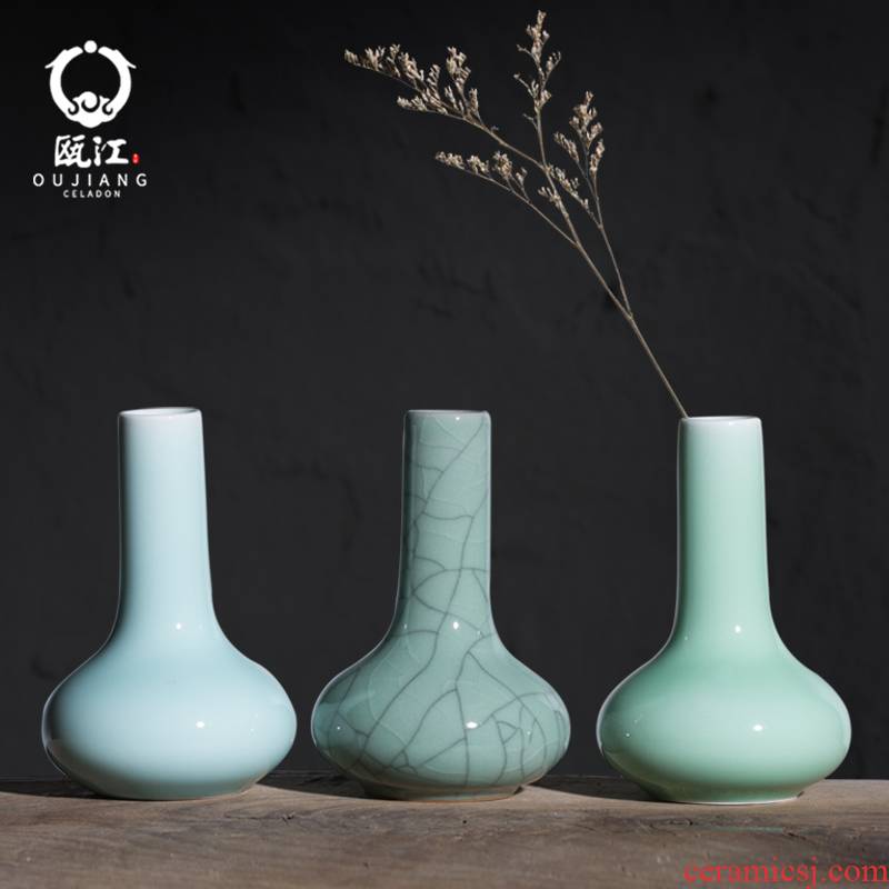 Oujiang longquan celadon floret bottle of ceramic art home office dry flower vases, flower arrangement sitting room adornment is placed