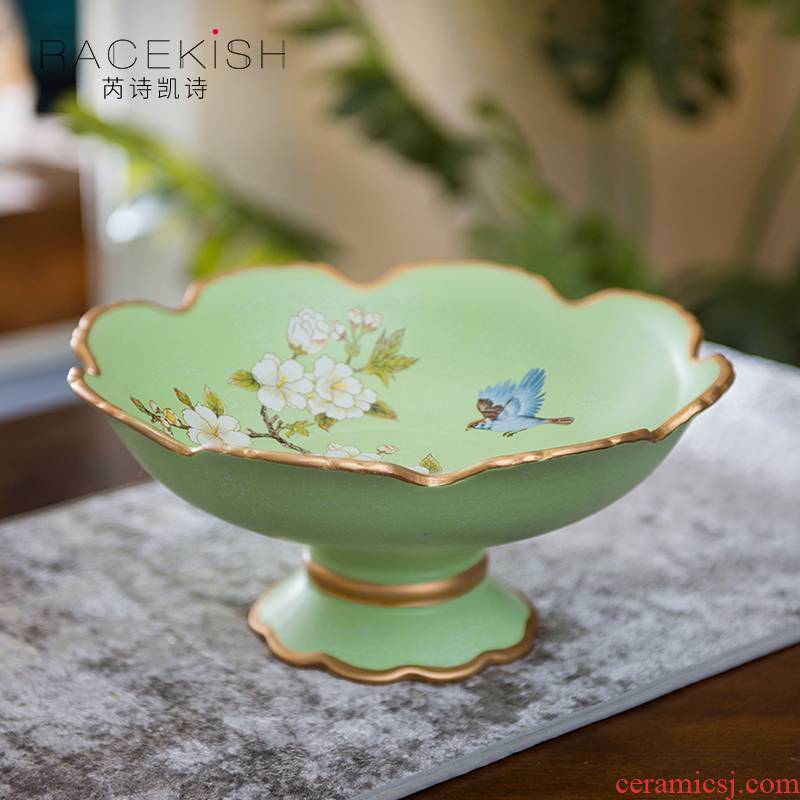 European ceramic compote creative home sitting room tea table fruit bowl place large fruit basin suit ornament