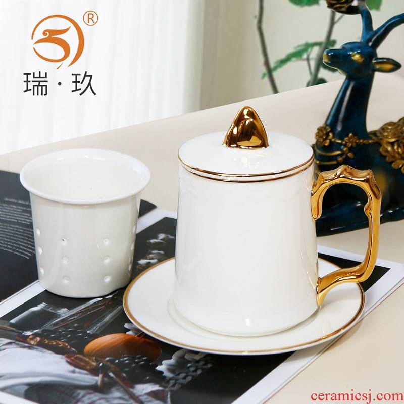 Big bare-bones porcelain cup with belt filter) glass ceramic cups of tea tea set large ipads porcelain cup