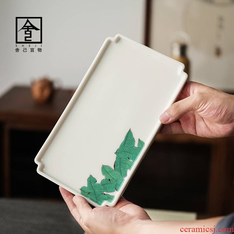 Lard hand dry white ceramic tea set long penghu - glance bearing bearing small tea table of the tureen tea pot of tea accessories