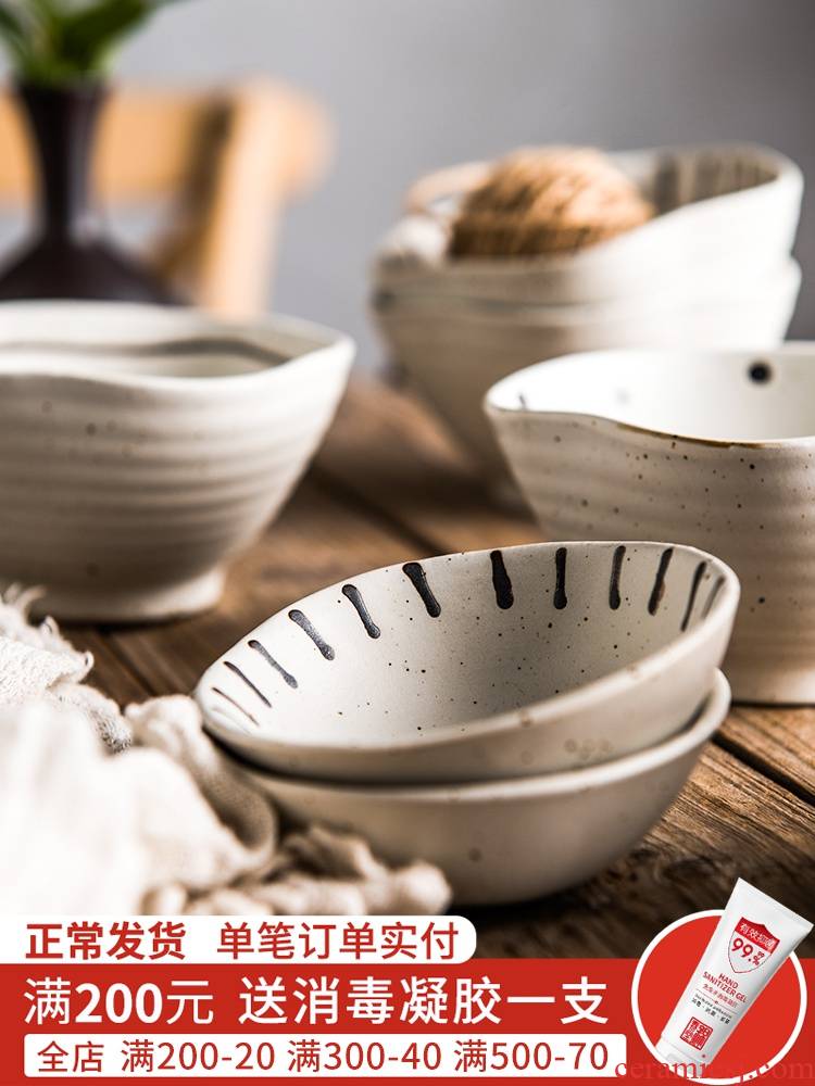 Jian Lin, a Japanese geometric tableware bowls a single household flavour restoring ancient ways petals ceramic bowl dish of soy sauce dishes cup water
