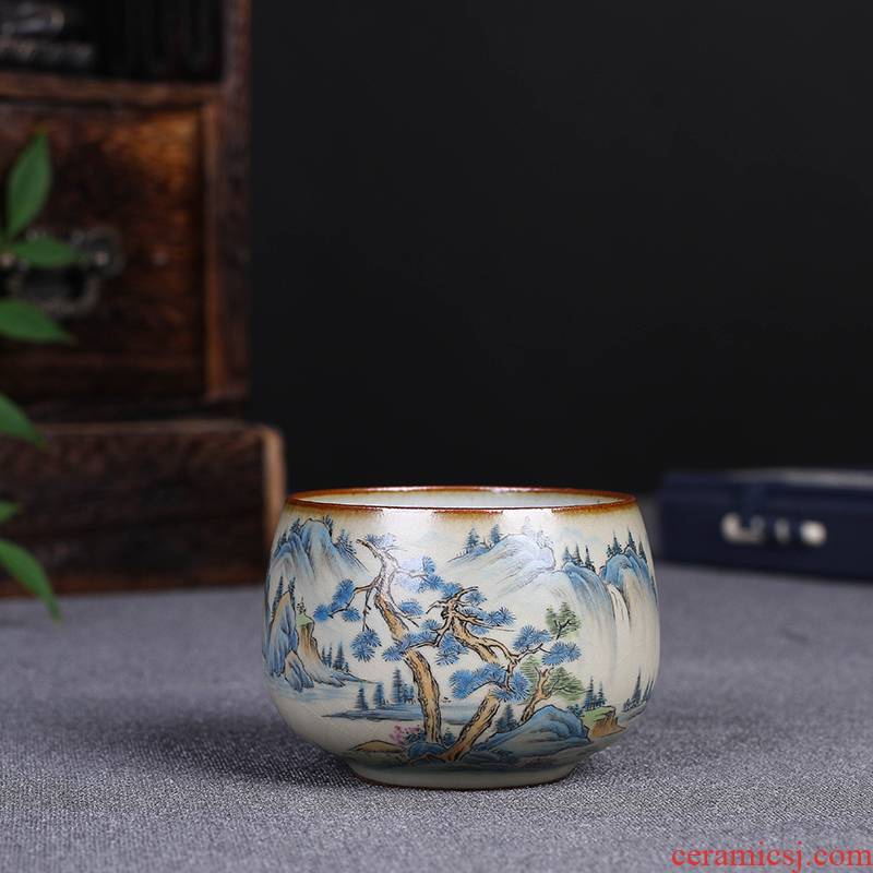 Offered home - cooked ju ye, jingdezhen porcelain sample tea cup, master cup cup pure manual pressure hand cup and cup boutique tea sets