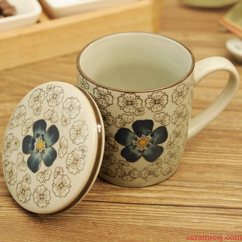 The Under glaze color porcelain teacup Chinese wind of blue and white porcelain tea set office water cup and meeting gift gift in the New Year