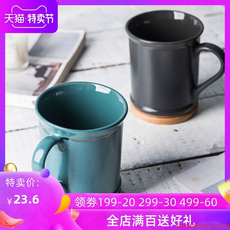 Lototo Japanese ceramic creative breakfast cup of coffee cup ultimately responds a cup of household contracted milk cup keller cup