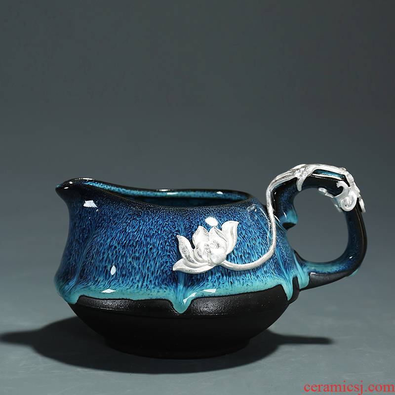 The Six gentleman fair) ceramic cups of tea tea sea kung fu tea set silver glass pot of tea fitting pen