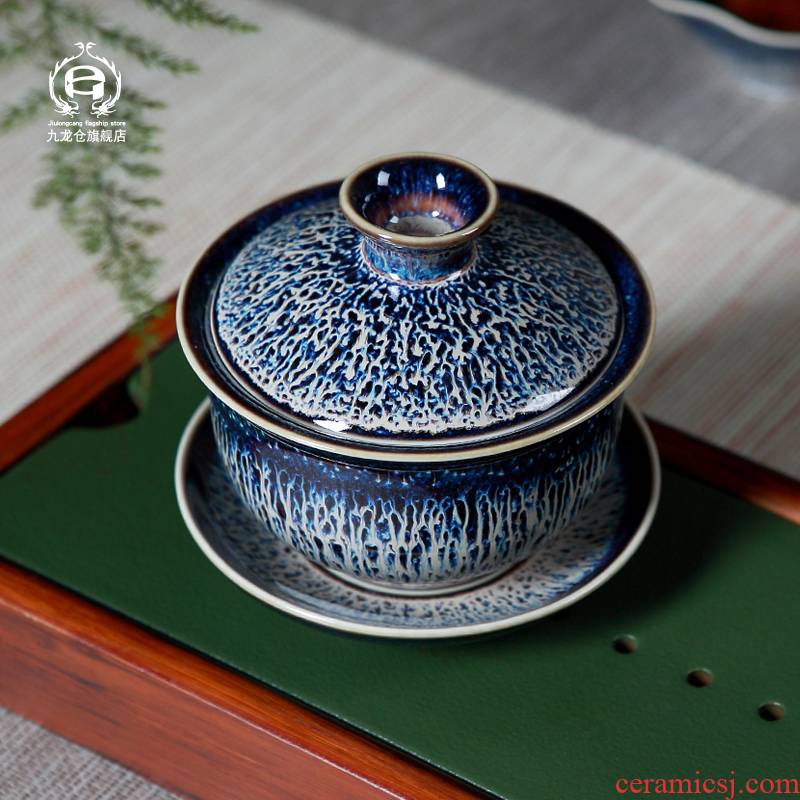 DH tureen three cups to bowl bowl retro up jingdezhen ceramics home office gift of tea tea bowl