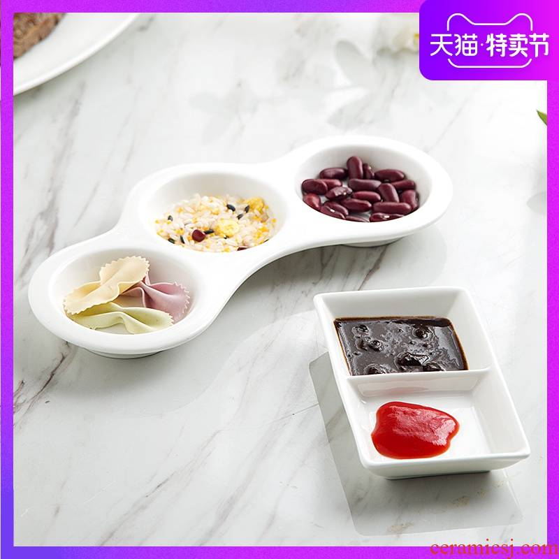 Pure white ceramic little snack dishes sauce dish of ipads porcelain dish of sauce dish chafing dish material disc ceramic dish to eat dish