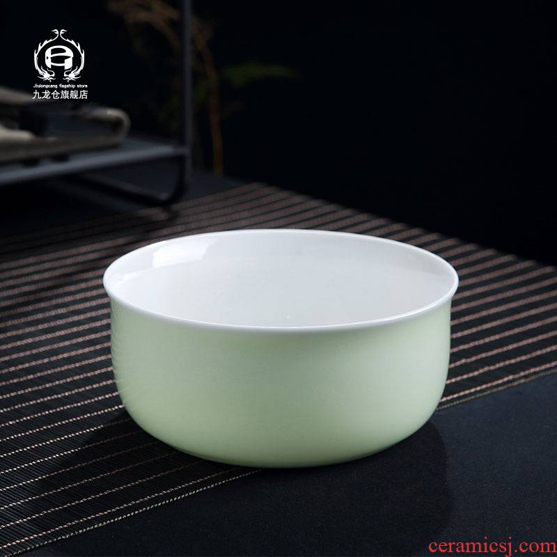 DH jingdezhen tea to wash large jingdezhen ceramic celadon kung fu tea sets accessories pea green glaze tea to wash bath