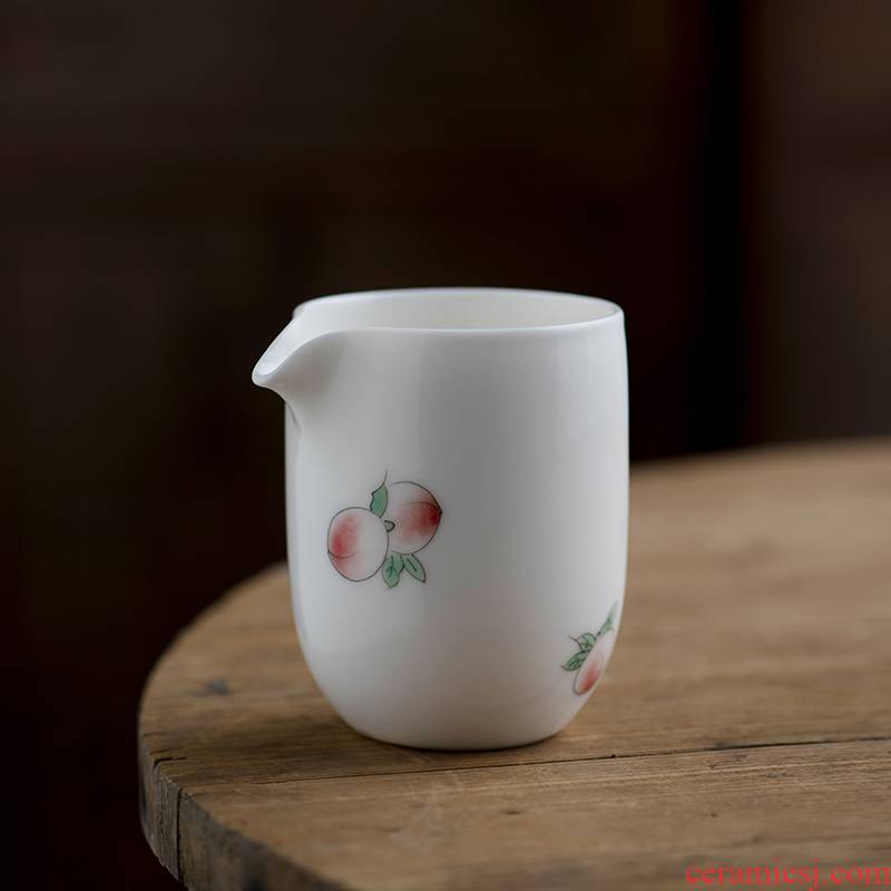 Hand - made ceramic fair keller thickening heat resisting Japanese large in white porcelain tea machine single tea sea kung fu tea accessories