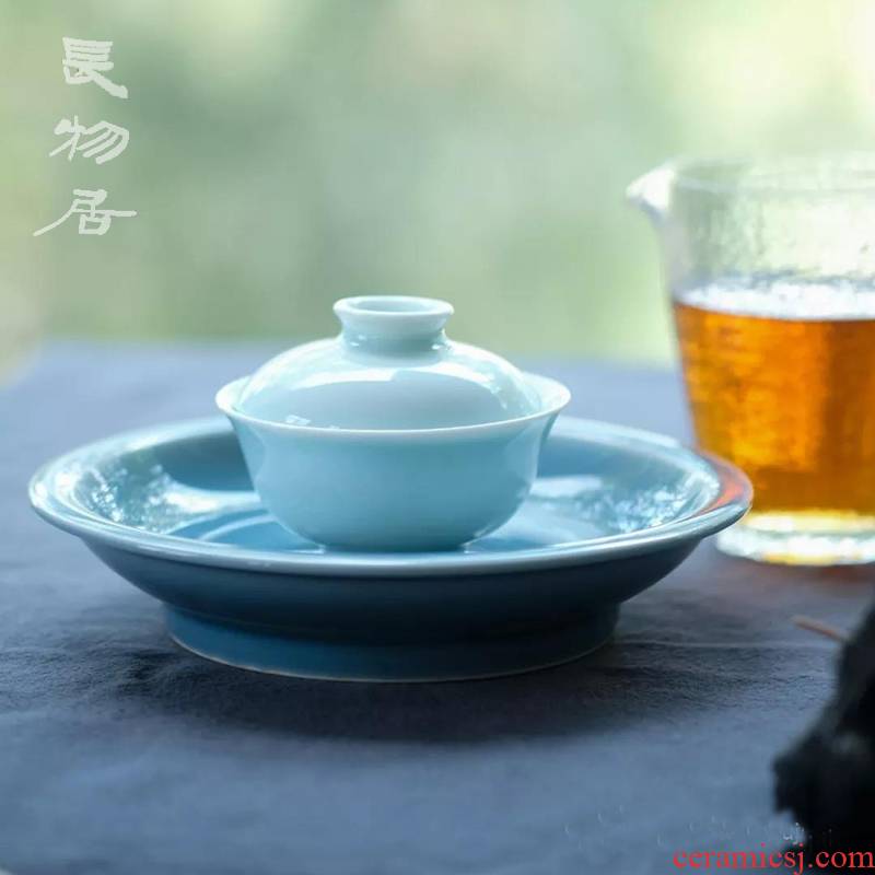 Offered home - cooked ju darling tiancheng hand - carved pale pinkish purple shadow green, a single small tureen jingdezhen ceramic tea cups