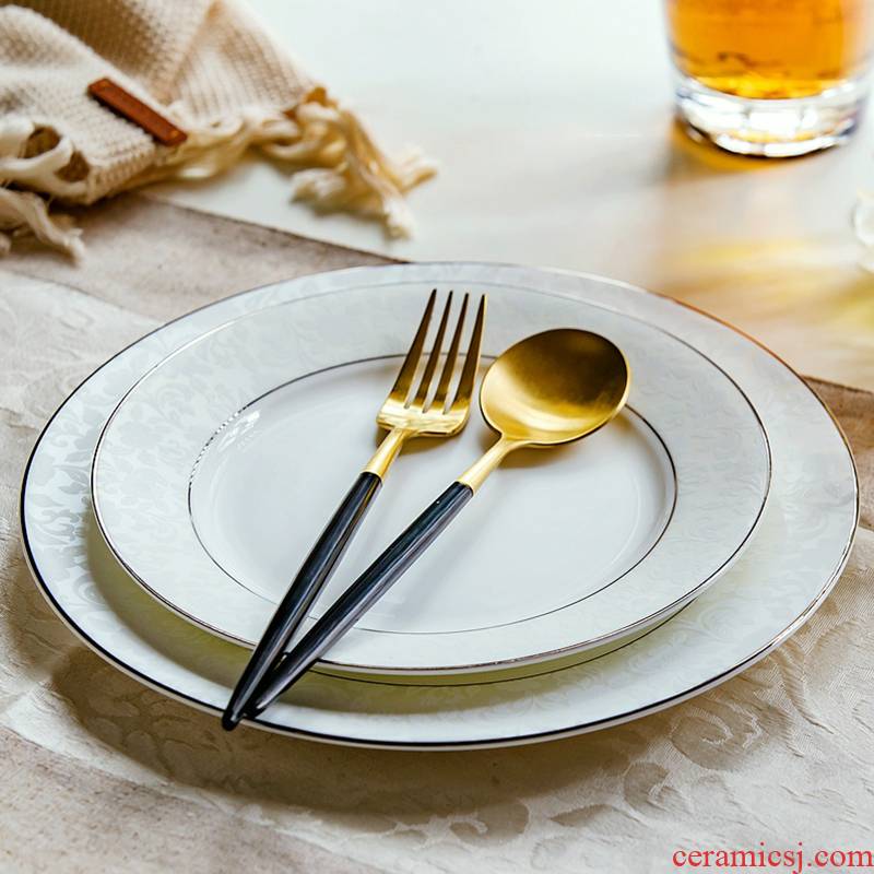 Western food dish creativity tableware snack plate of household ceramic plate plate of fruit breakfast steak ou ipads porcelain plate