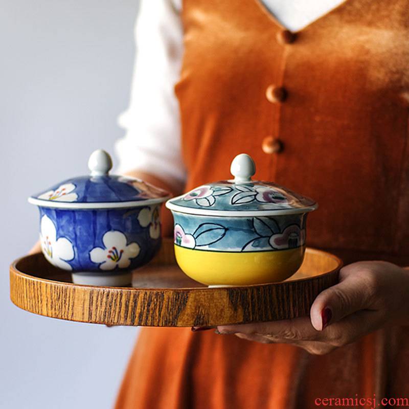 Japanese ceramic tea cup went on hand - made home cover cup with best tureen tea cups, photo gifts in the living room