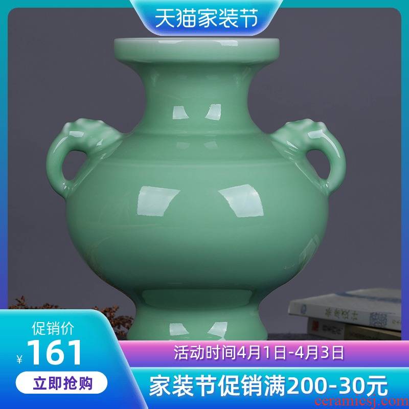 Jingdezhen ceramic elephant vases, flower arranging new classical Chinese style restoring ancient ways furnishing articles hydroponic crafts vase in the living room