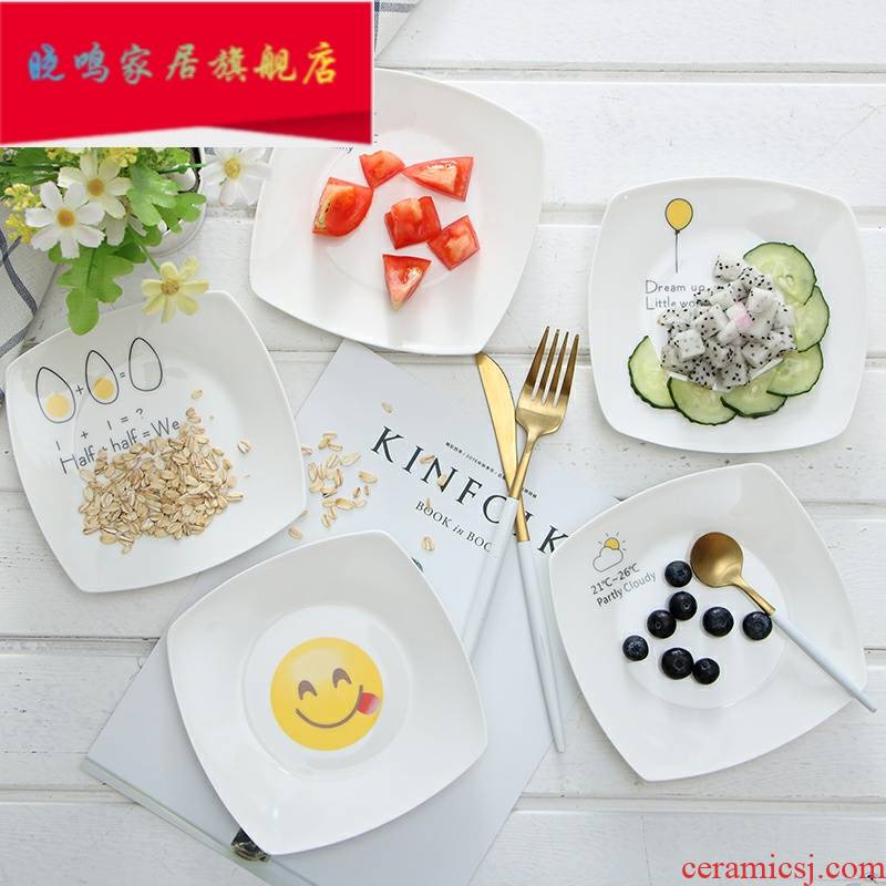 The Cake plate creative ceramic tableware Japanese - style square vomit ipads plate scumming plate of fruit cold dish dish dish