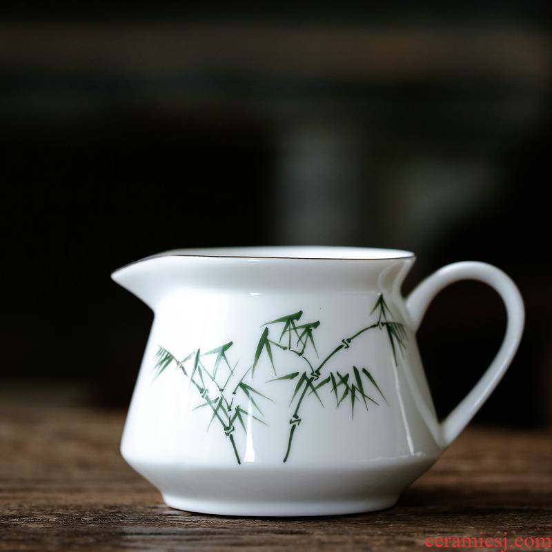 Kate dehua white porcelain ceramic fair keller) big tea fair cup sea kung fu tea tea accessories points