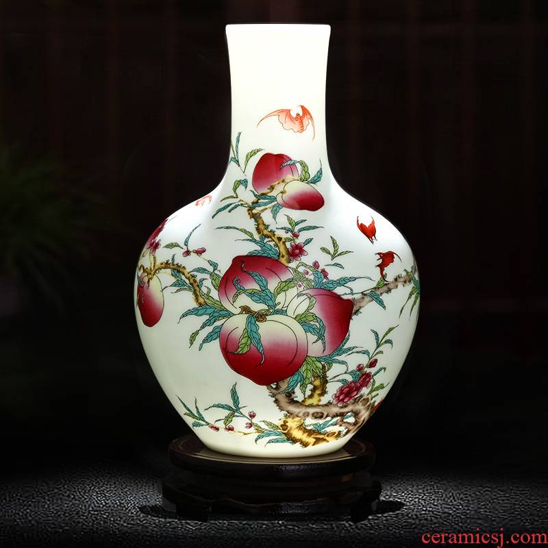 Jingdezhen ceramics live figure vase home furnishing articles flower arranging Chinese style living room TV cabinet handicraft
