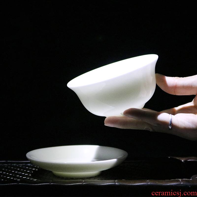 White jade porcelain tureen dehua White trumpet the White ceramic cups three suits for the home of kung fu tea tea sets