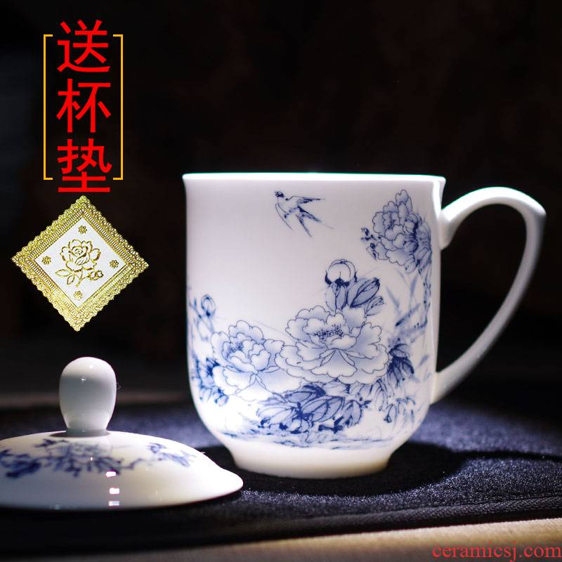 Catalpa xin jingdezhen ceramic cups with cover office cup cup customizable keller cup and meeting