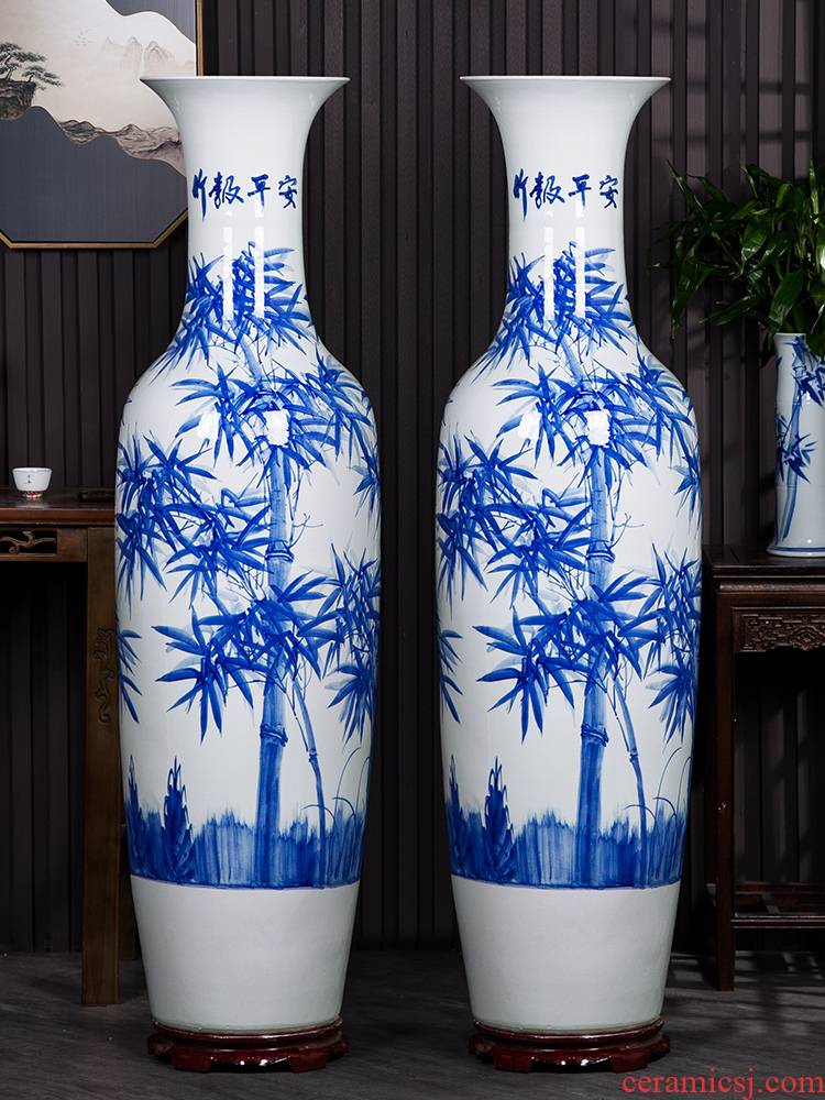 Jingdezhen ceramics hand - made landing big vase high furnishing articles of Chinese style decoration opening gifts to heavy large sitting room