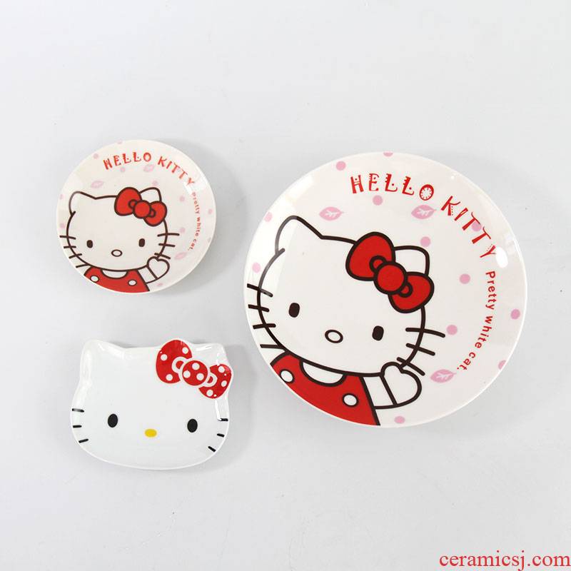 Cost of cartoon clearance price rice bowl bowl plates, lovely breakfast dish bowl shaped household ceramic plate